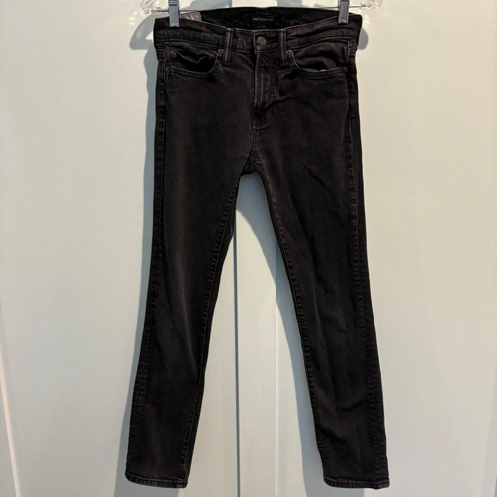 Abercrombie‎ & Fitch Black Skinny Jeans Men 28x28 (Tag 28x30) Stretch Slim A&F